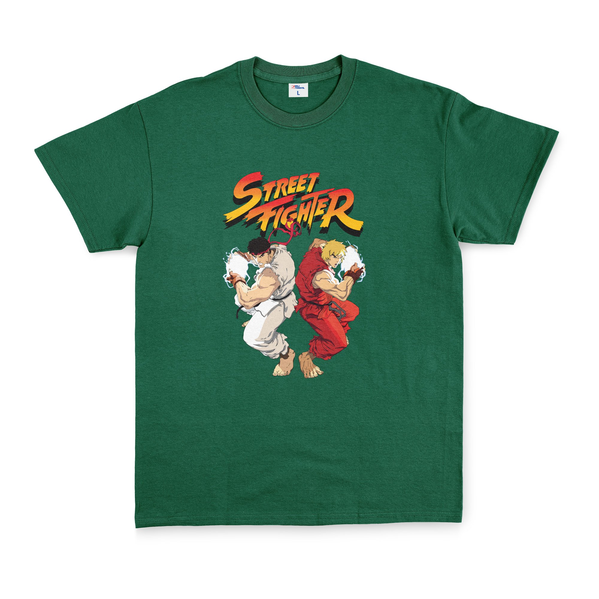 Street Fighter Tişört S - Nefti Yeşili