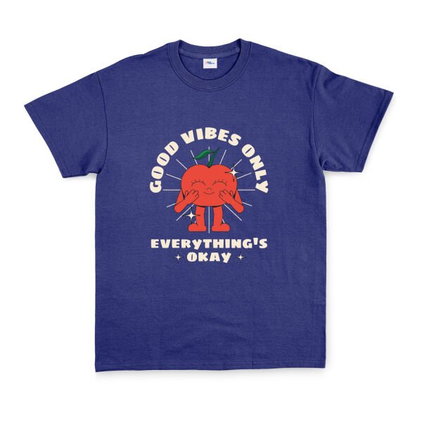 Good Vibes Only Tişört XL - İndigo Mavisi
