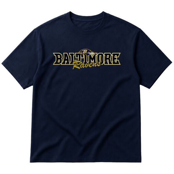 Baltimore Ravens BR Oversize Tişört L - İndigo Mavisi