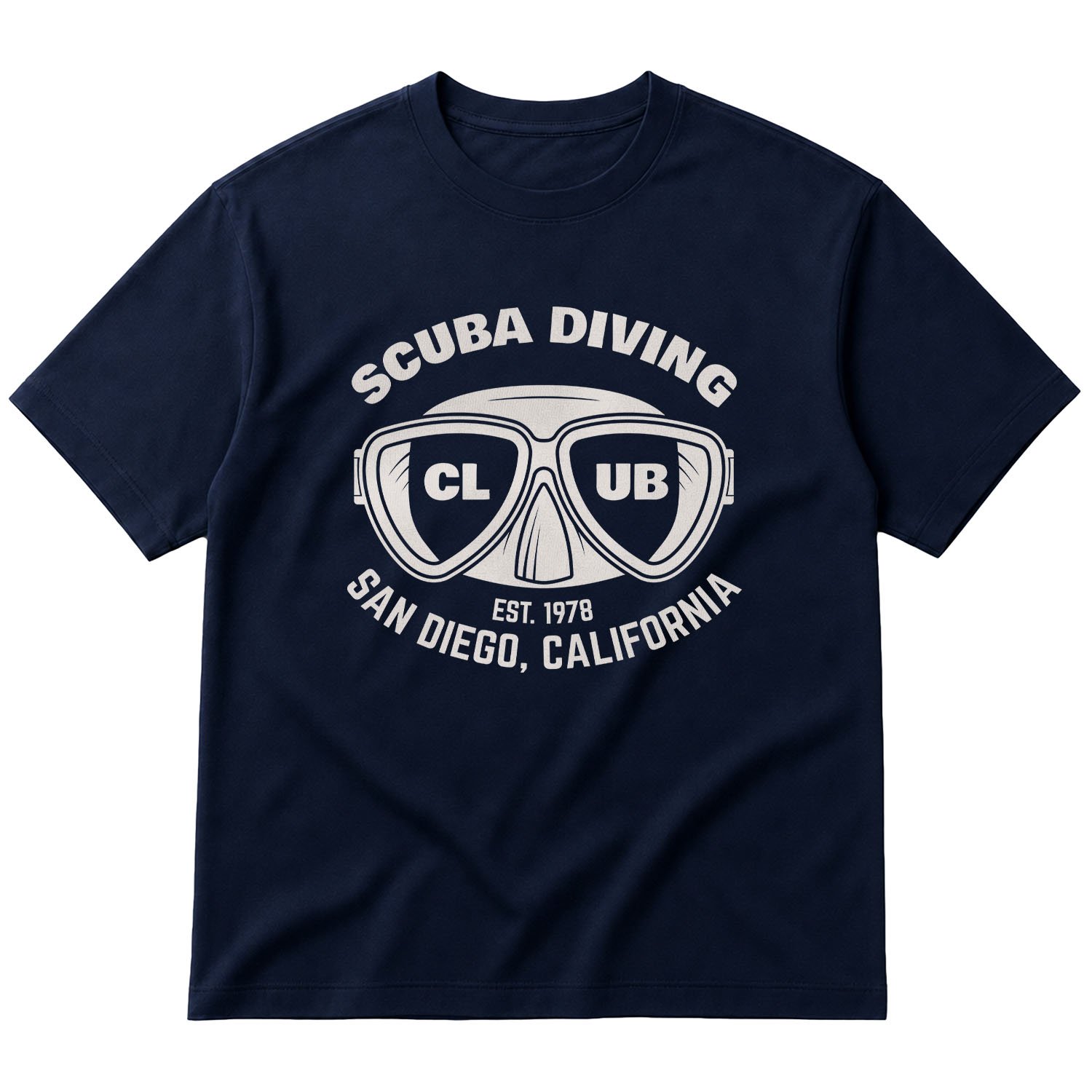 Scuba Diving Club Oversize Tişört XL - İndigo Mavisi