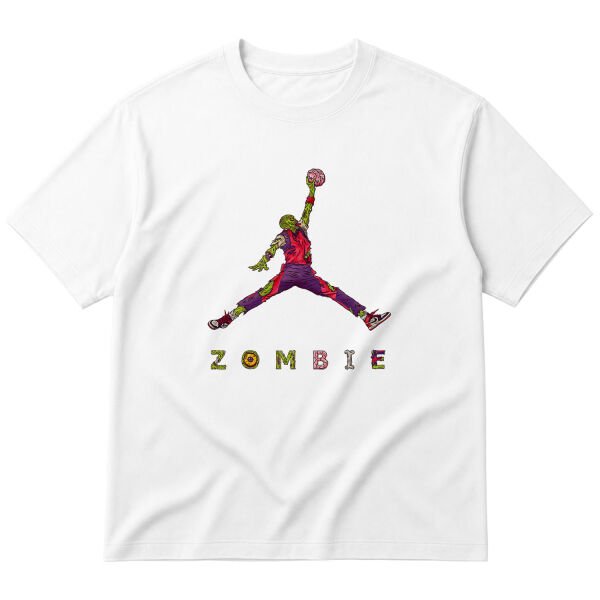 Air Jordan Zombie Oversize Tişört M - Beyaz