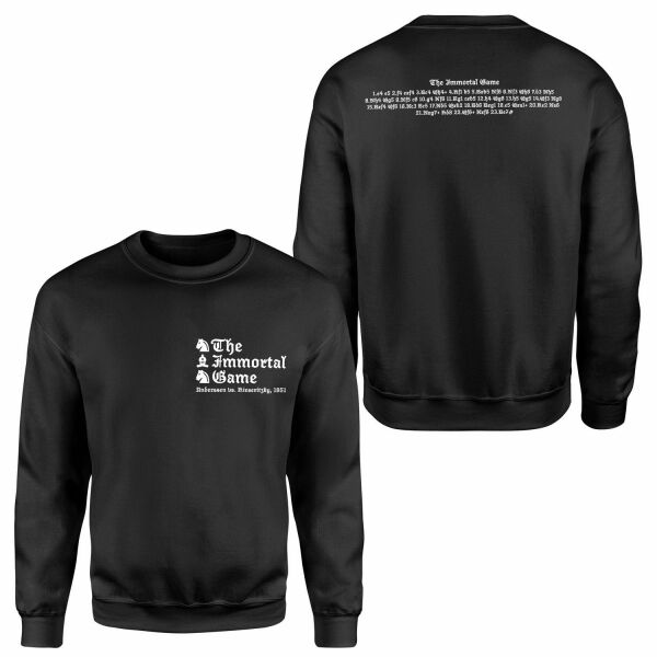 Immortal Game - Anderssen vs Kieseritzky (1851) Sweatshirt M - Siyah