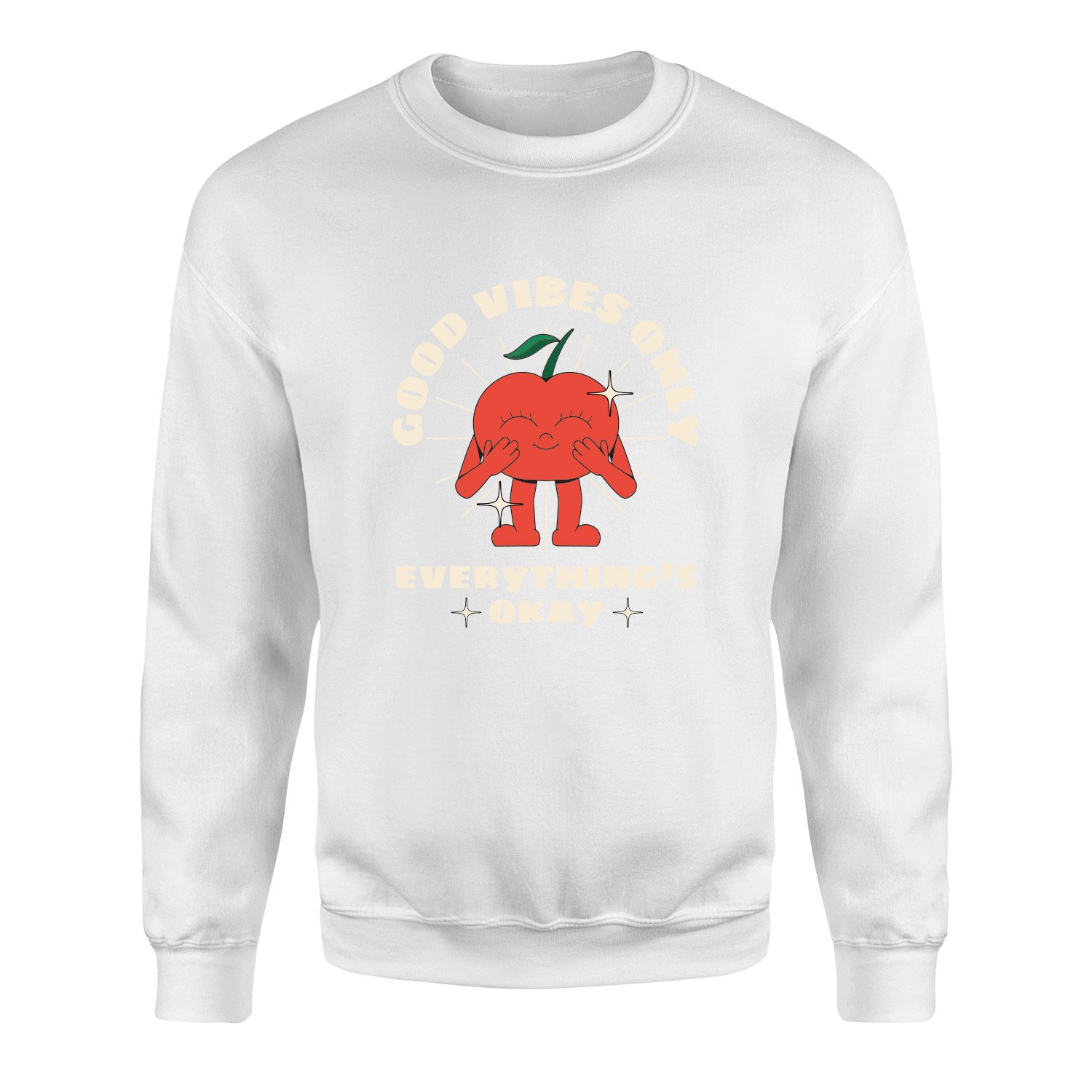 Good Vibes Only Sweatshirt XL - Beyaz