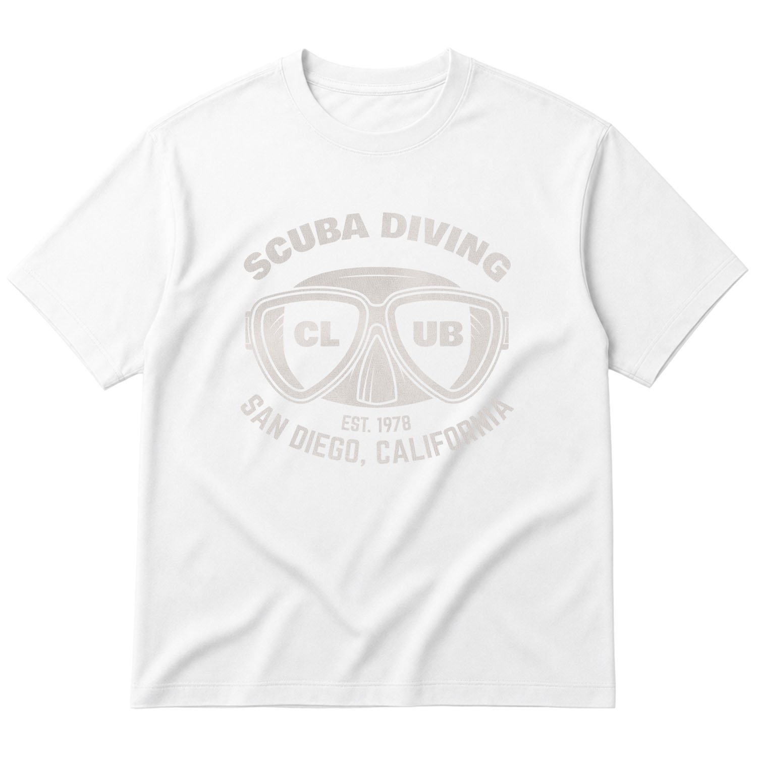 Scuba Diving Club Oversize Tişört S - Beyaz
