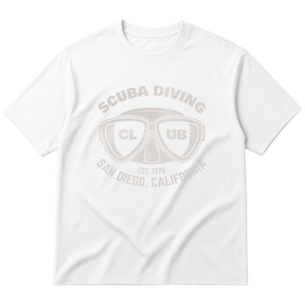 Scuba Diving Club Oversize Tişört S - Beyaz