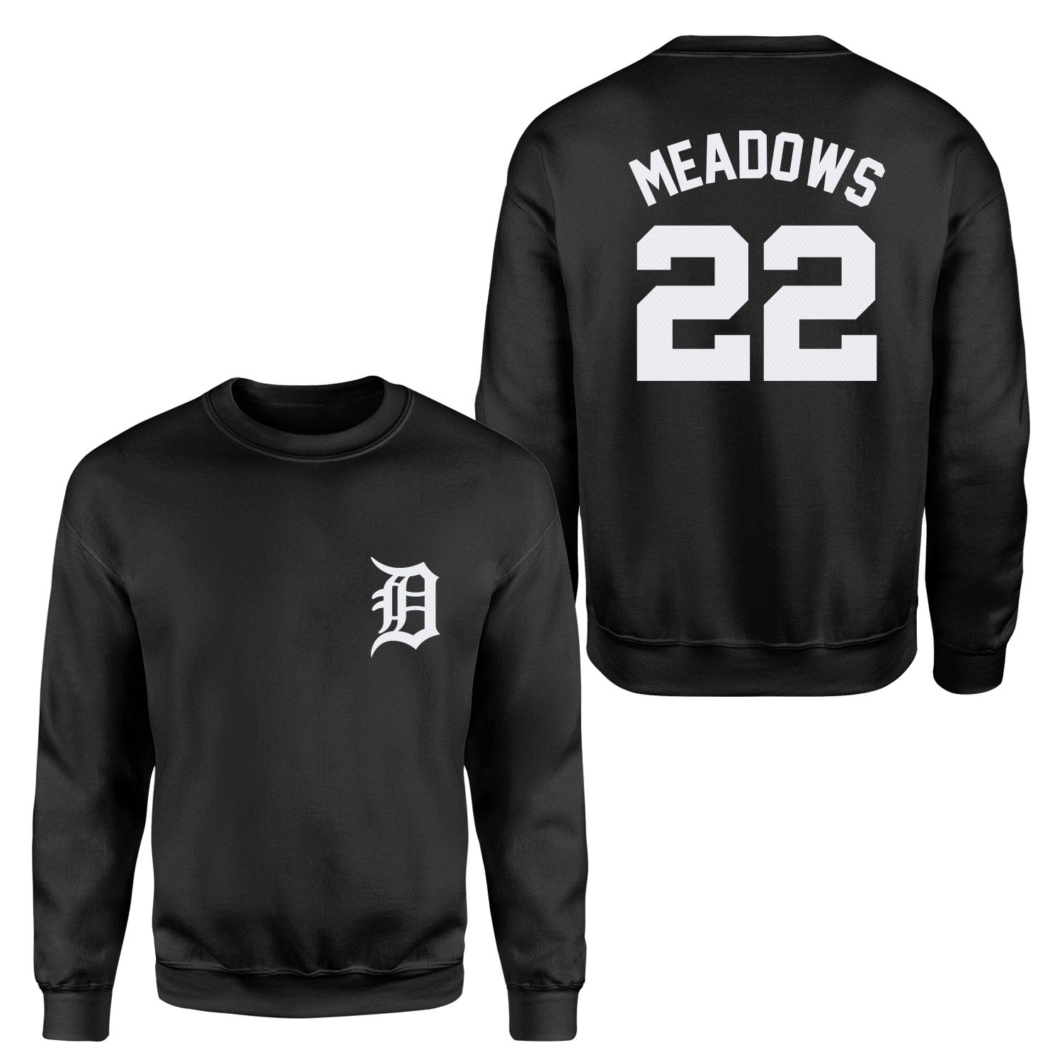Parker Meadows 22 Detroit Tigers Jersey Sweatshirt M - Siyah