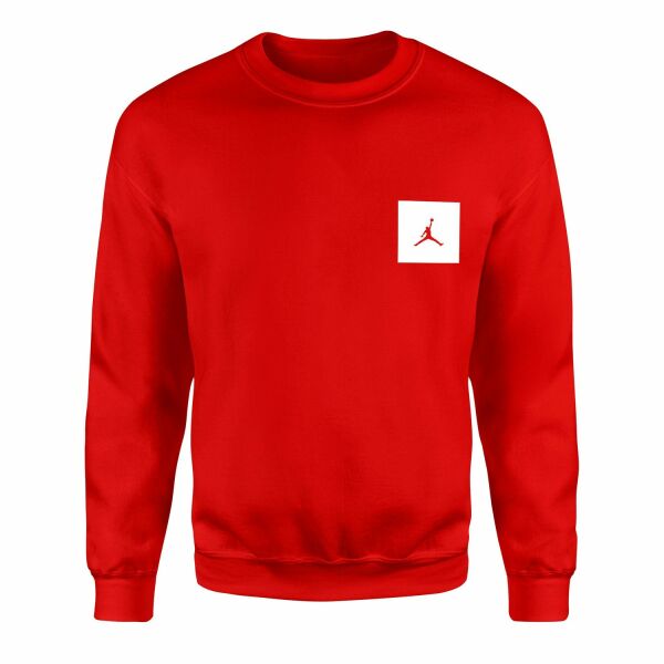 Air Jordan White Patch Sweatshirt S - Kırmızı