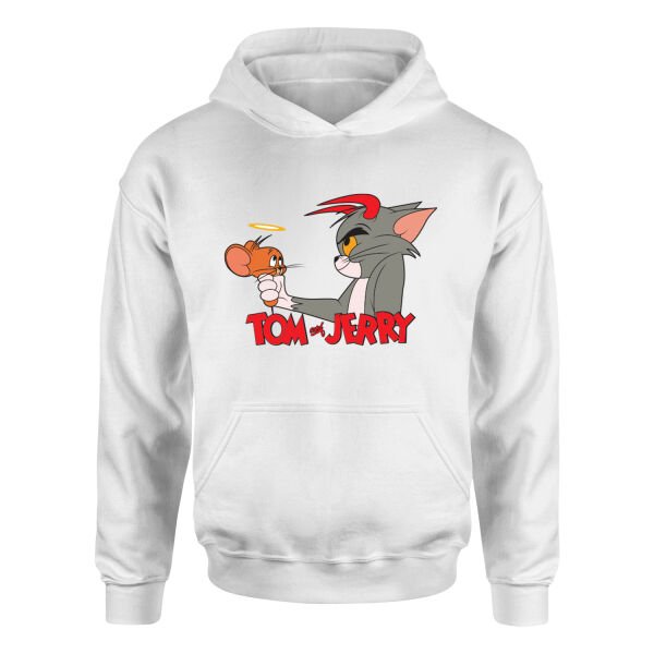 Tom & Jerry Hoodie L - Beyaz