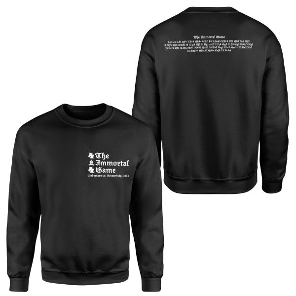 Immortal Game - Anderssen vs Kieseritzky (1851) Sweatshirt S - Siyah