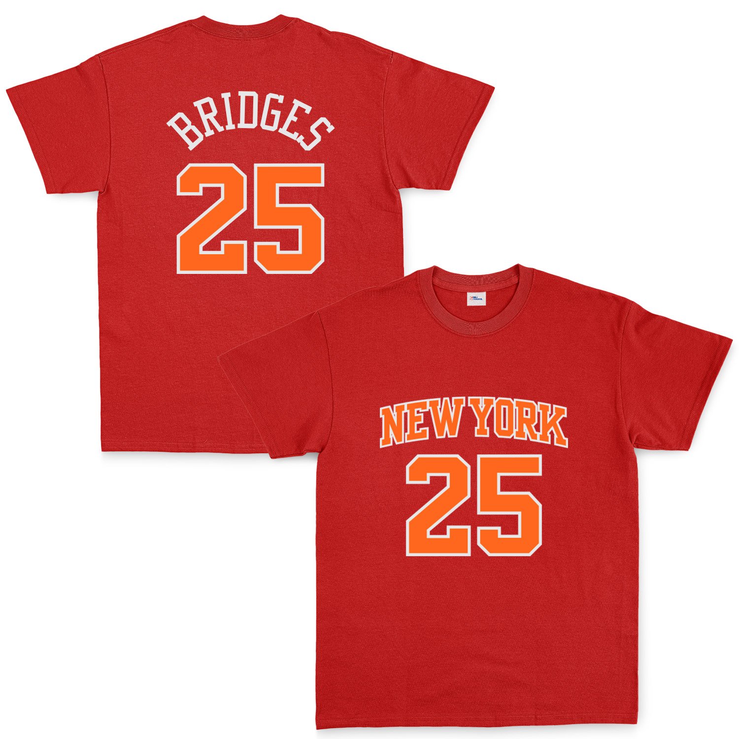 Mikail Bridges 25 New York Jersey Tişört L - Kırmızı