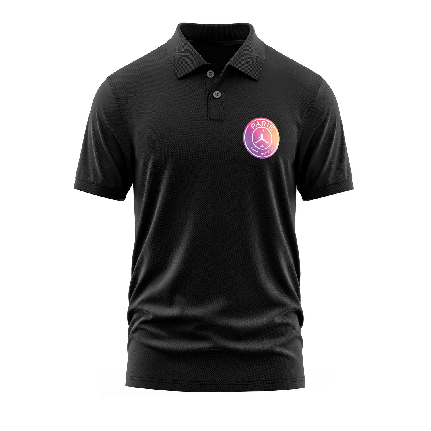 PSG X Air Jordan Gradient Polo Tişört S - Siyah
