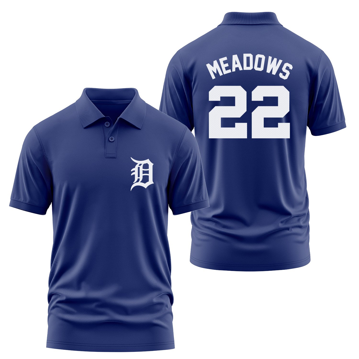 Parker Meadows 22 Detroit Tigers Jersey Polo Tişört M - İndigo Mavisi