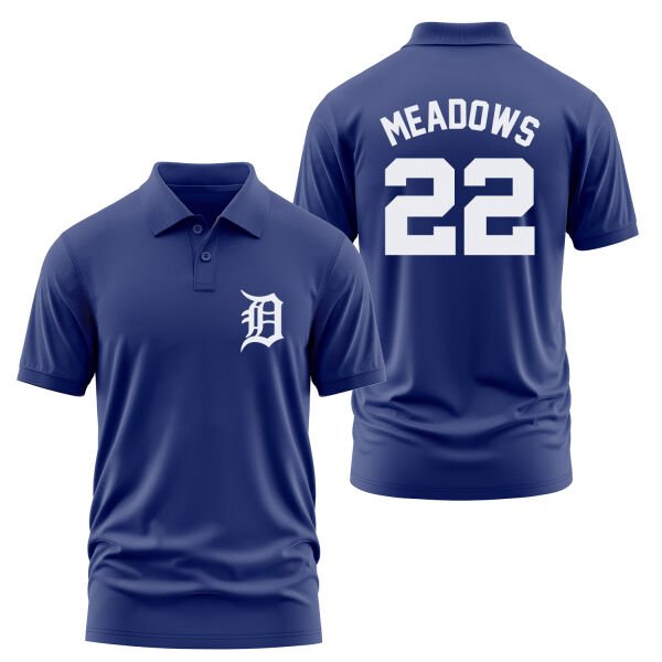 Parker Meadows 22 Detroit Tigers Jersey Polo Tişört M - İndigo Mavisi