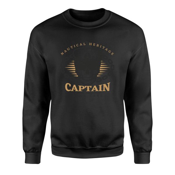 Captain Denizci Sweatshirt XL - Siyah