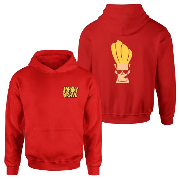 Woah Mamma | Johnny Bravo Hoodie M - Kırmızı