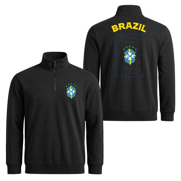 Brezilya Dünya Kupası 2026 Yarım Fermuarlı Sweatshirt XL - Siyah