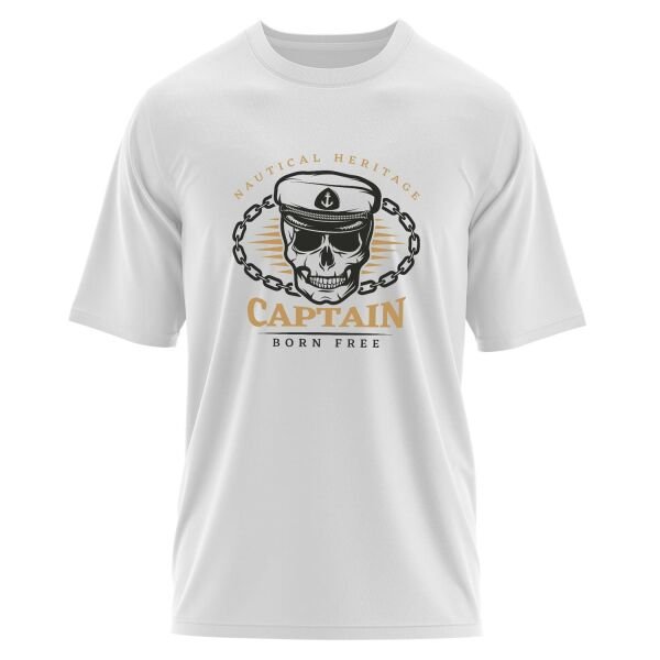 Captain Denizci Oversize Tişört M - Beyaz