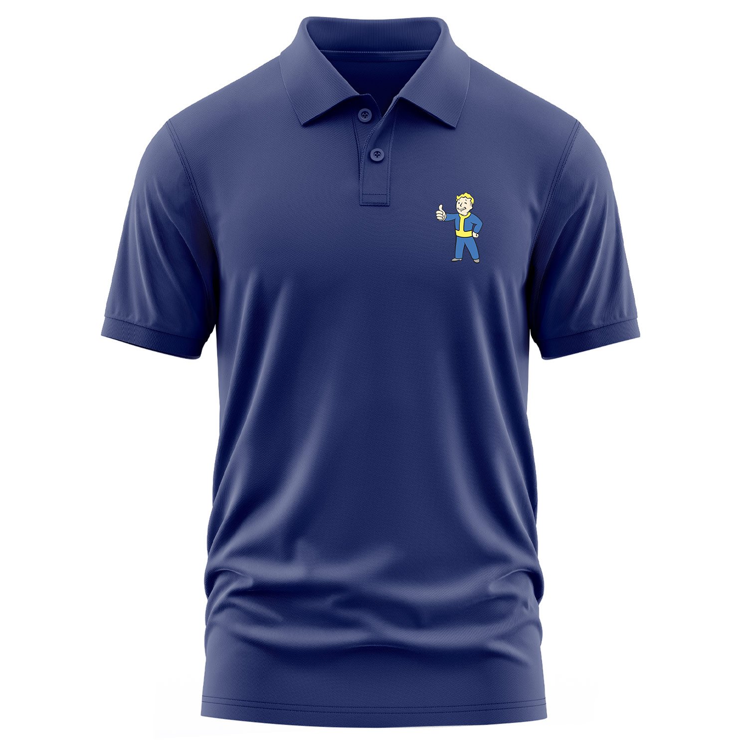 Vault Boy Polo Tişört XL - İndigo Mavisi