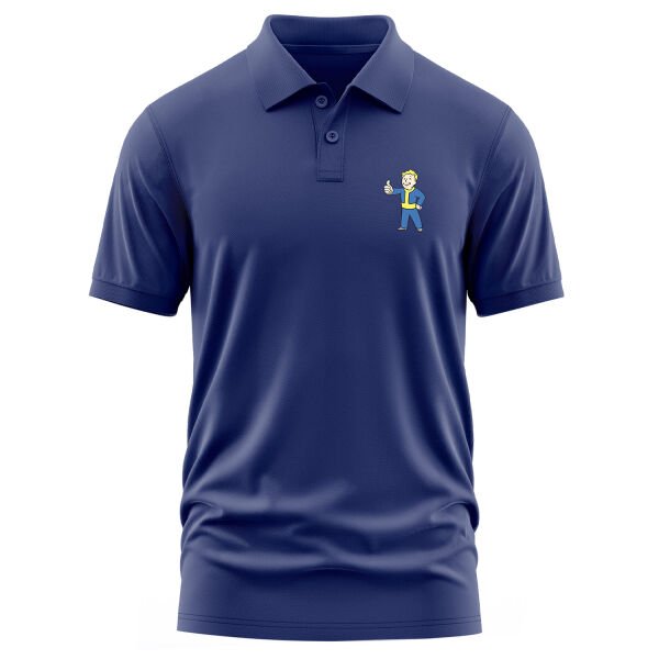 Vault Boy Polo Tişört XL - İndigo Mavisi