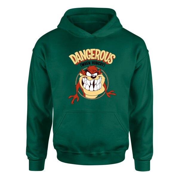 Taz Dangerous When Hungry Hoodie XL - Nefti Yeşili
