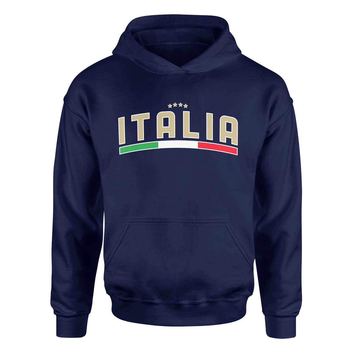 Italia Tricolore Hoodie XL - İndigo Mavisi