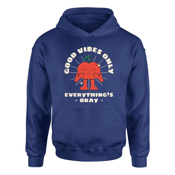 Good Vibes Only Hoodie S - İndigo Mavisi