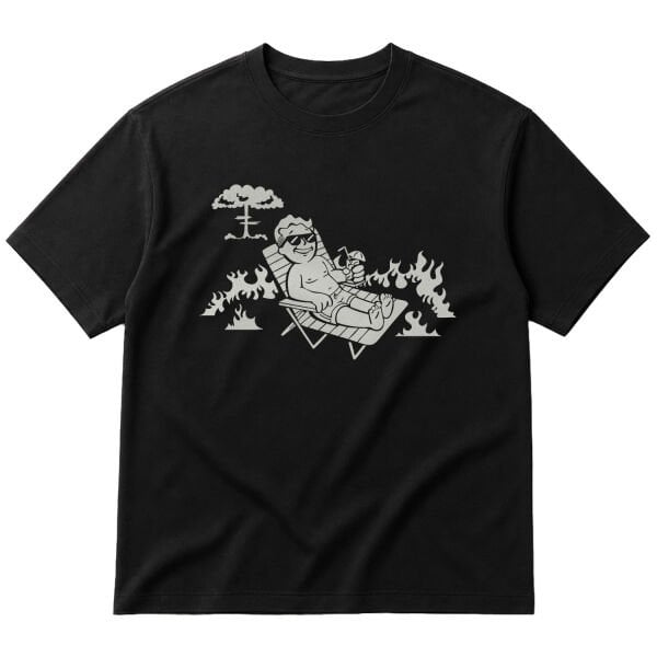 Best Time for a Vacation | Vault Boy Oversize Tişört