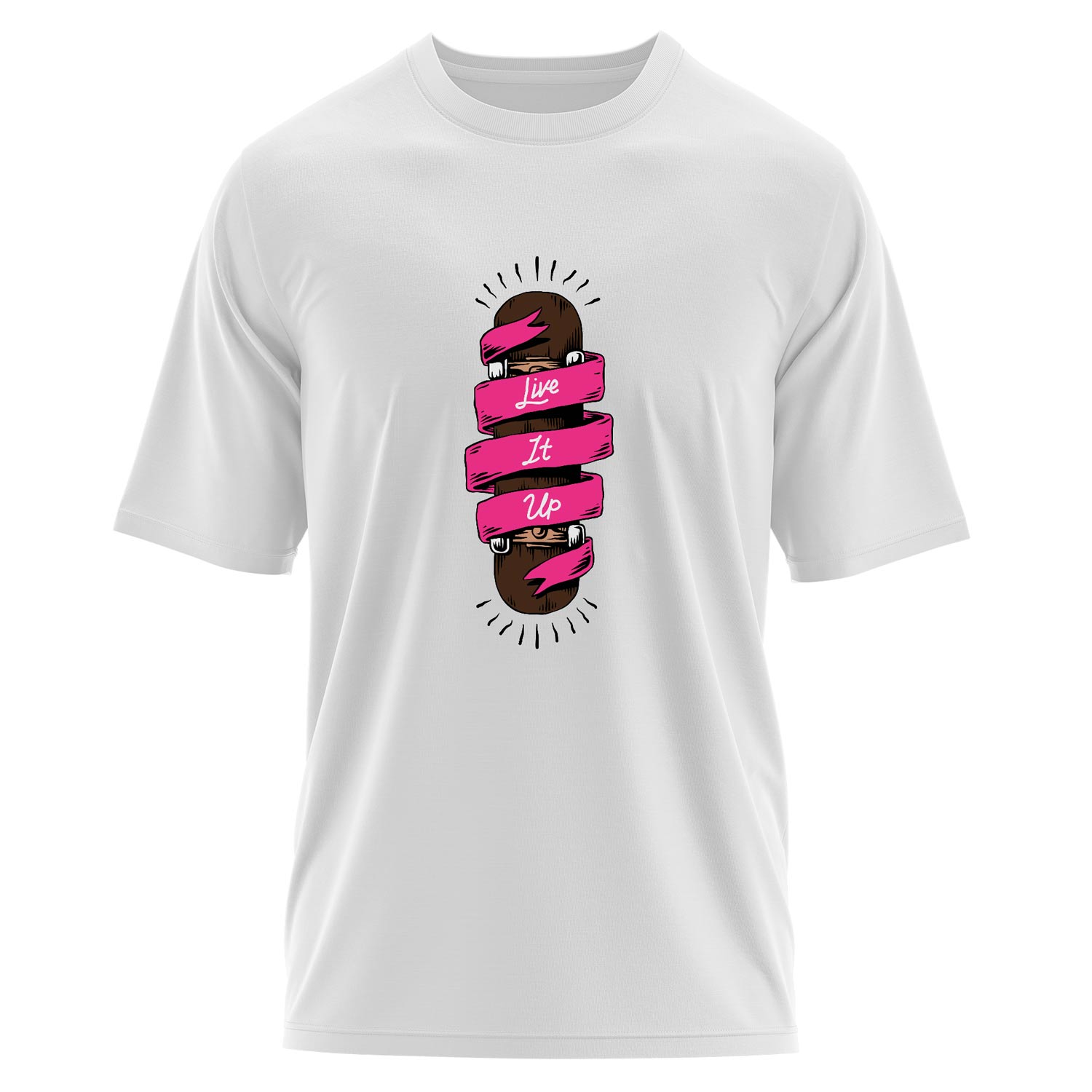 Live It Up Skates V2 Oversize Tişört S - Beyaz