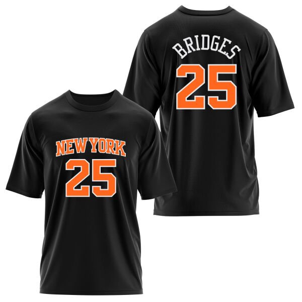 Mikail Bridges 25 New York Jersey Oversize Tişört S - Siyah