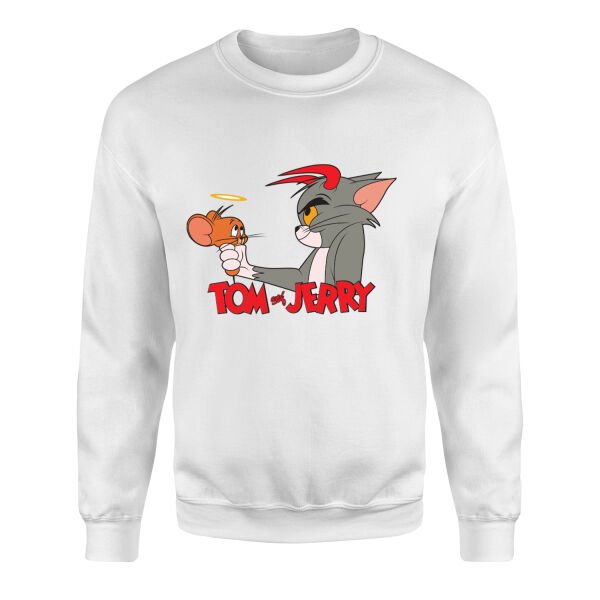 Tom & Jerry Sweatshirt XL - Beyaz