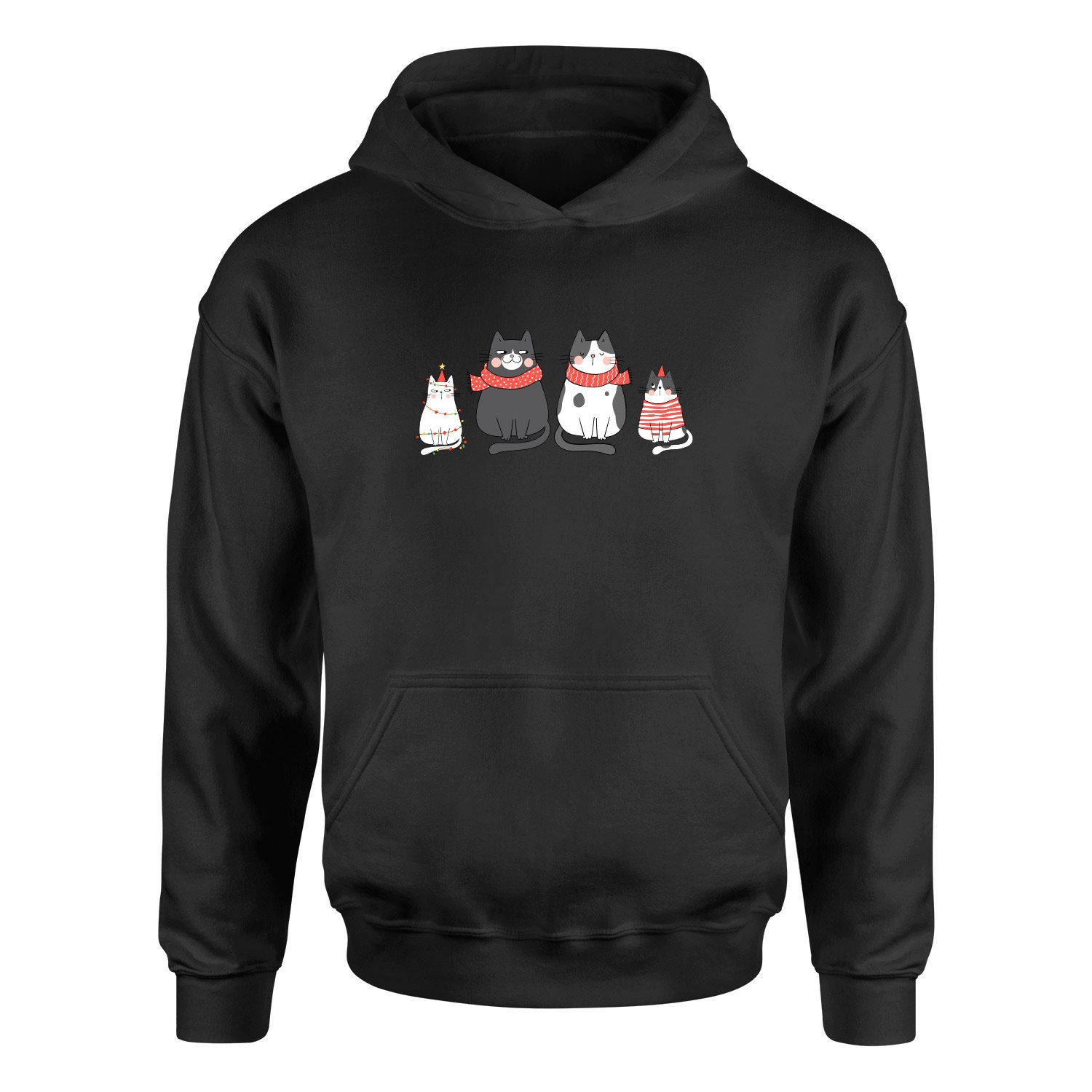 Cat Family Hoodie M - Siyah