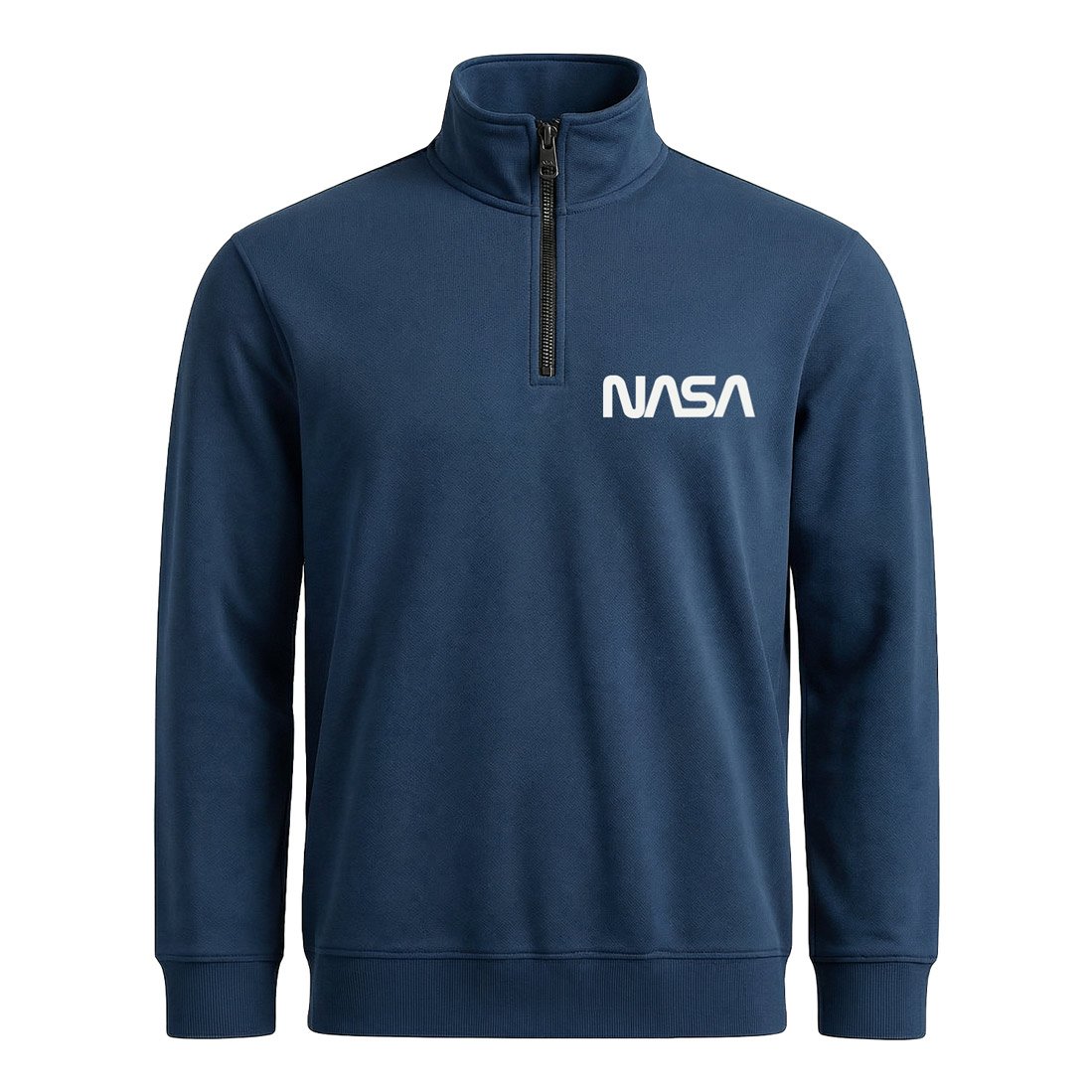 NASA Yarım Fermuarlı Sweatshirt
