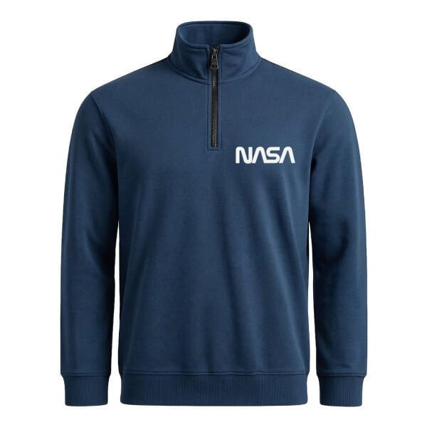 NASA Yarım Fermuarlı Sweatshirt