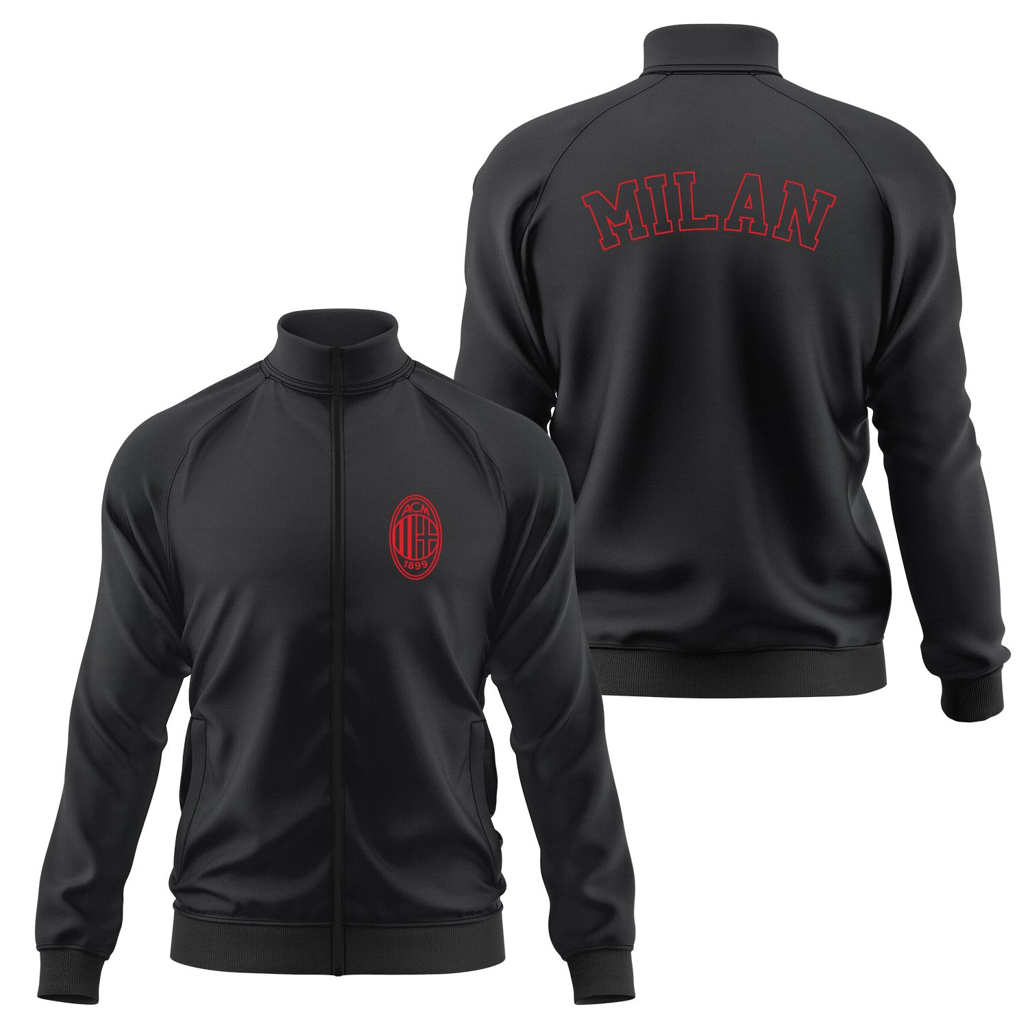 Sempre Milan Fermuarlı Sweatshirt L - Siyah