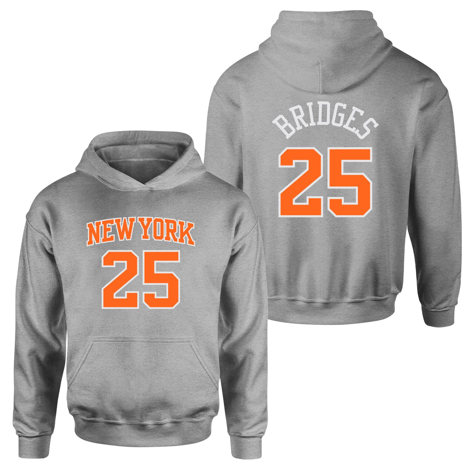 Mikail Bridges 25 New York Jersey Hoodie M - Gri