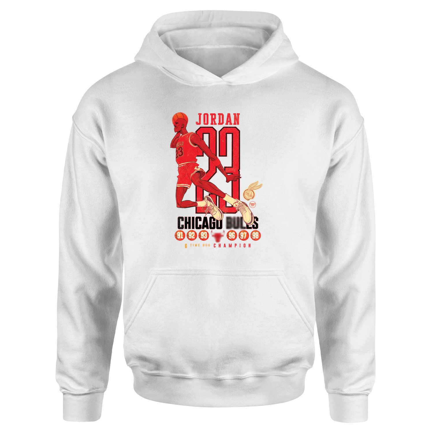 6 Time Champion, Michael ''Air'' Jordan Hoodie XXL - Beyaz