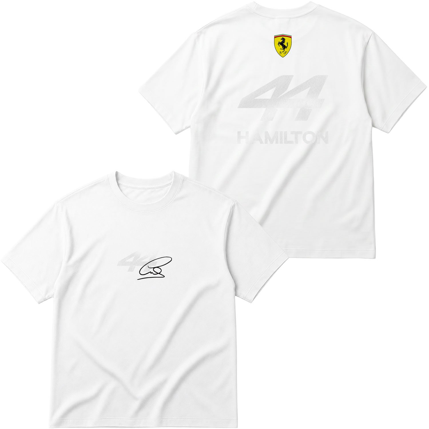 Lewis Hamilton 44 Signature Oversize Tişört XL - Beyaz