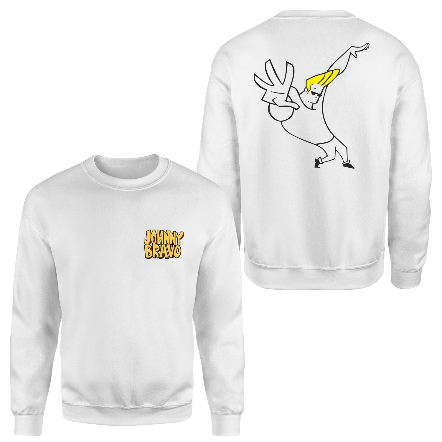 Man I’m Pretty | Johnny Bravo Sweatshirt XXL - Beyaz