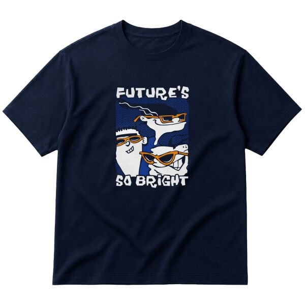 Future’s So Bright | Ed, Edd n Eddy Oversize Tişört L - İndigo Mavisi
