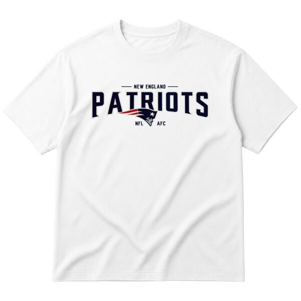 New England Patriots AFC Oversize Tişört L - Beyaz