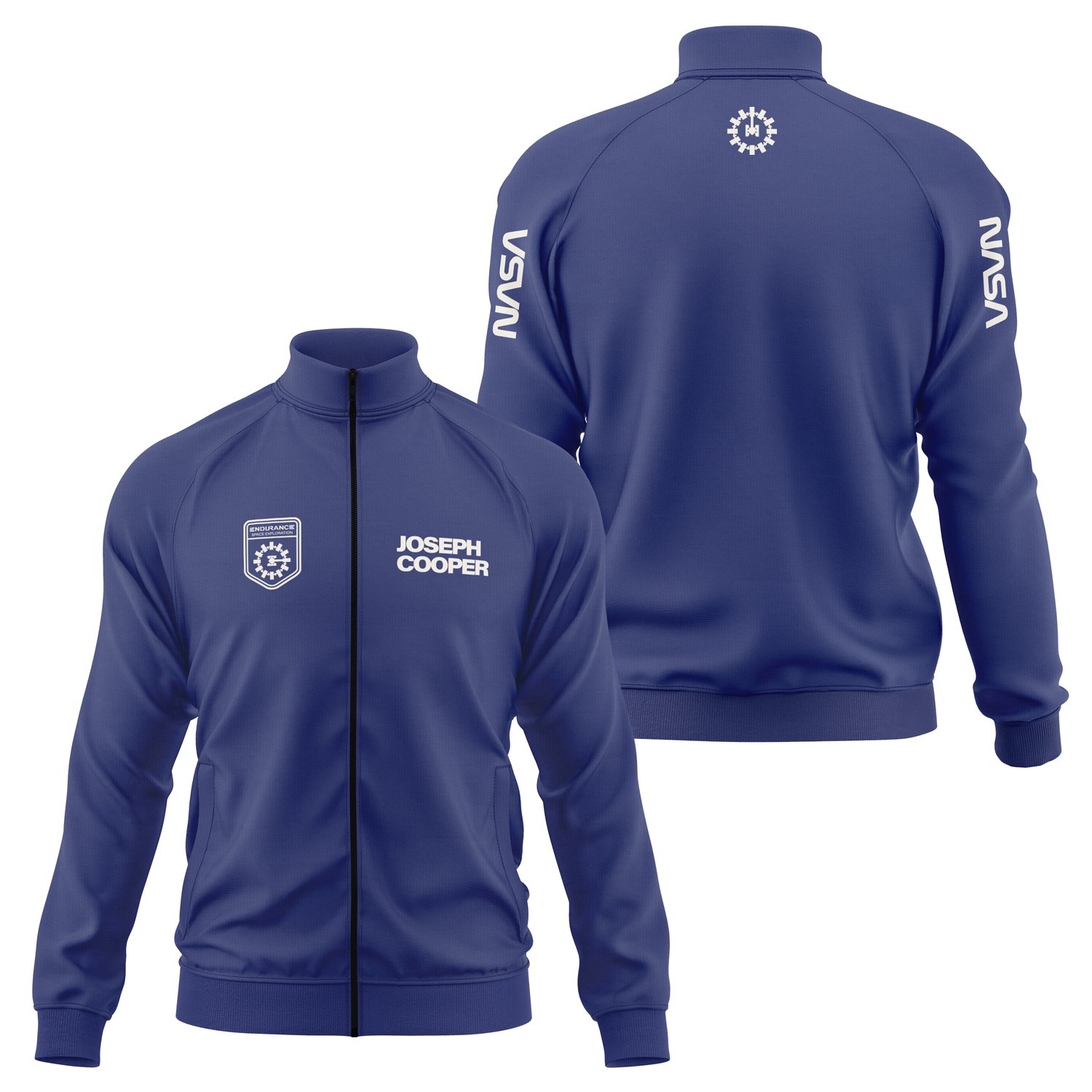 Interstellar Joseph Cooper Endurance Fermuarlı Sweatshirt S - İndigo Mavisi