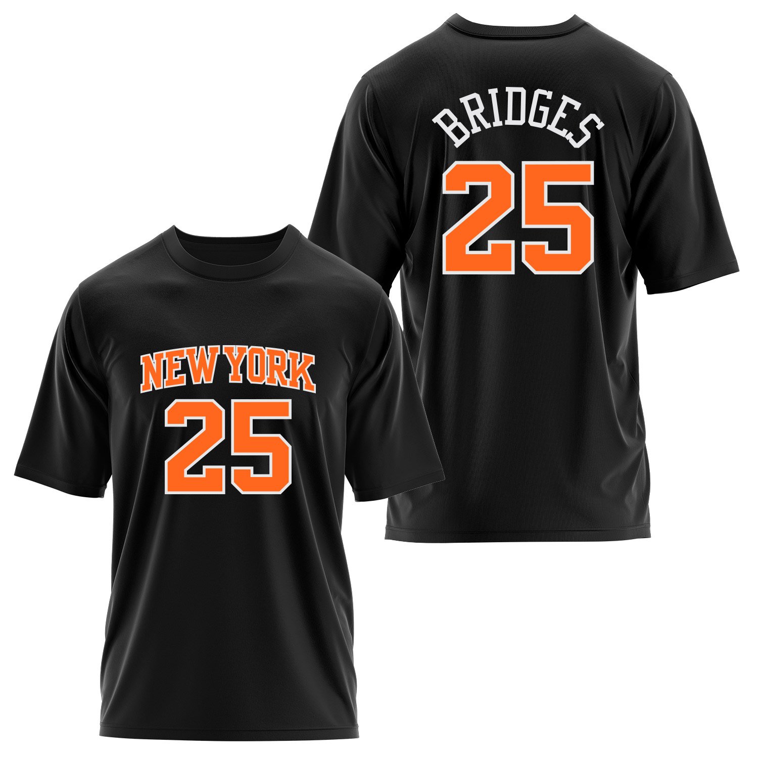 Mikail Bridges 25 New York Jersey Oversize Tişört L - Siyah