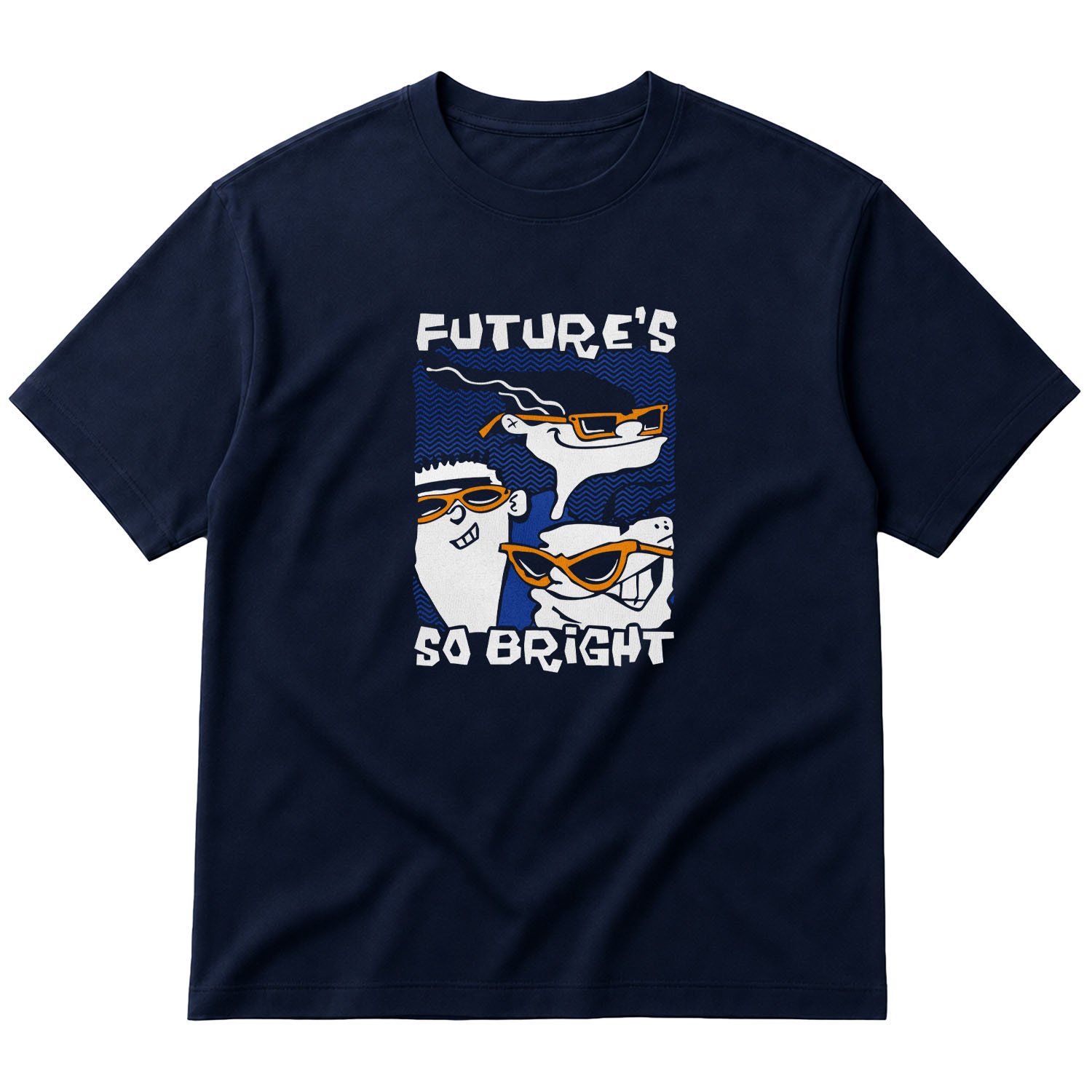 Future’s So Bright | Ed, Edd n Eddy Oversize Tişört XL - İndigo Mavisi
