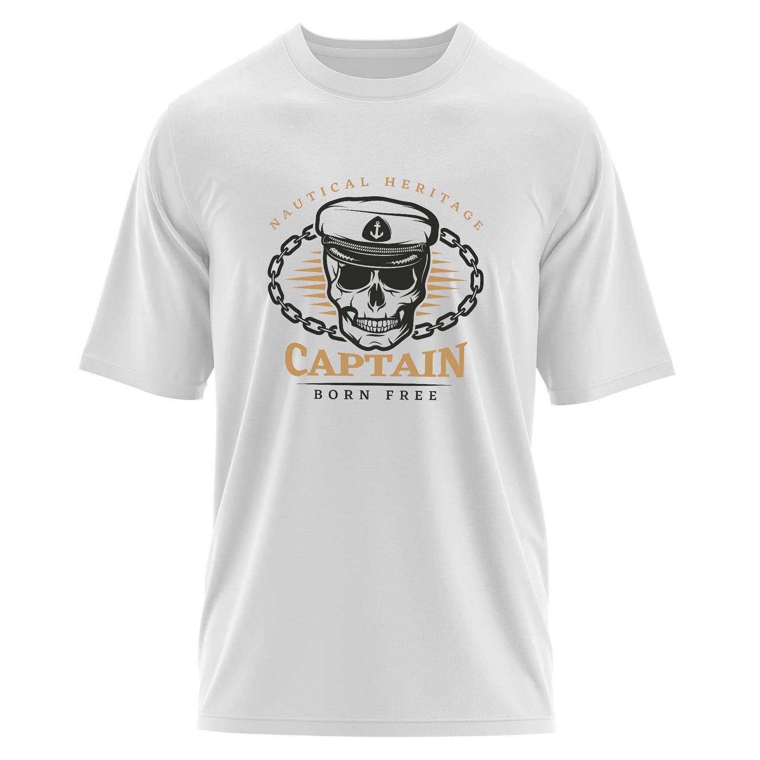 Captain Denizci Oversize Tişört XL - Beyaz