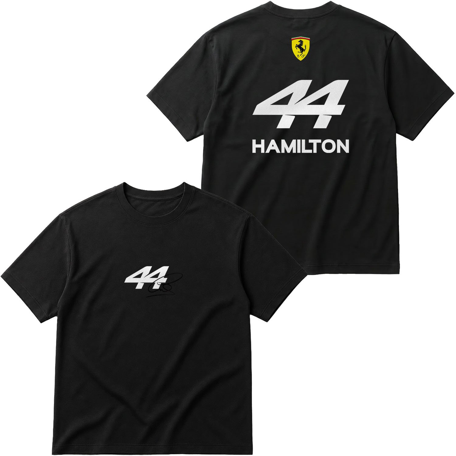 Lewis Hamilton 44 Signature Oversize Tişört L - Siyah