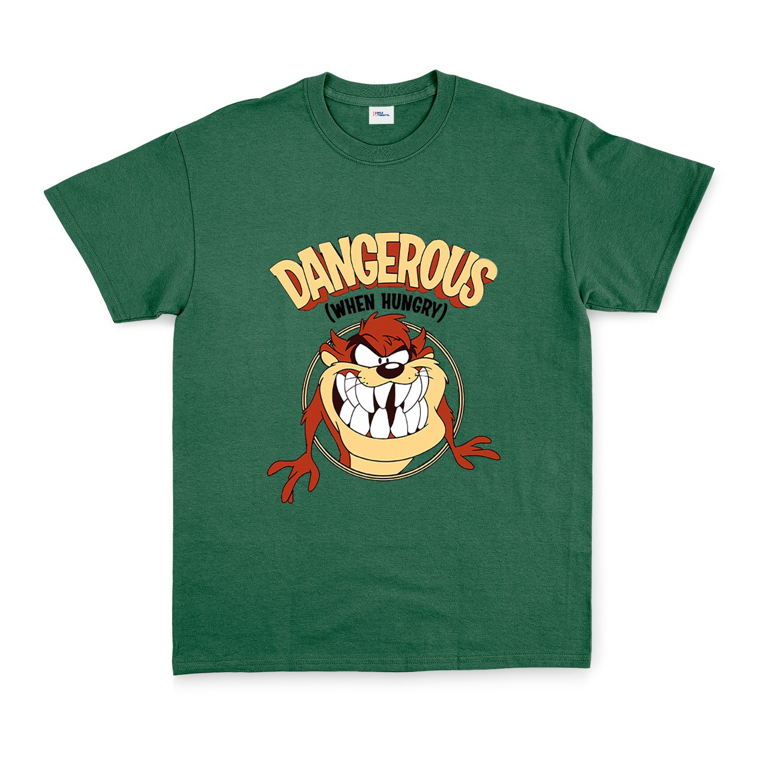 Taz Dangerous When Hungry Tişört XXL - Nefti Yeşili