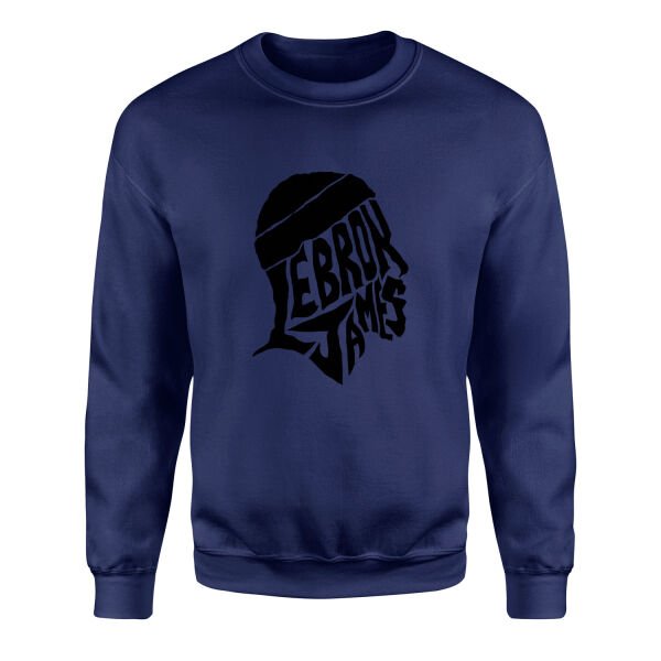 LeBron James Text Sweatshirt M - İndigo Mavisi