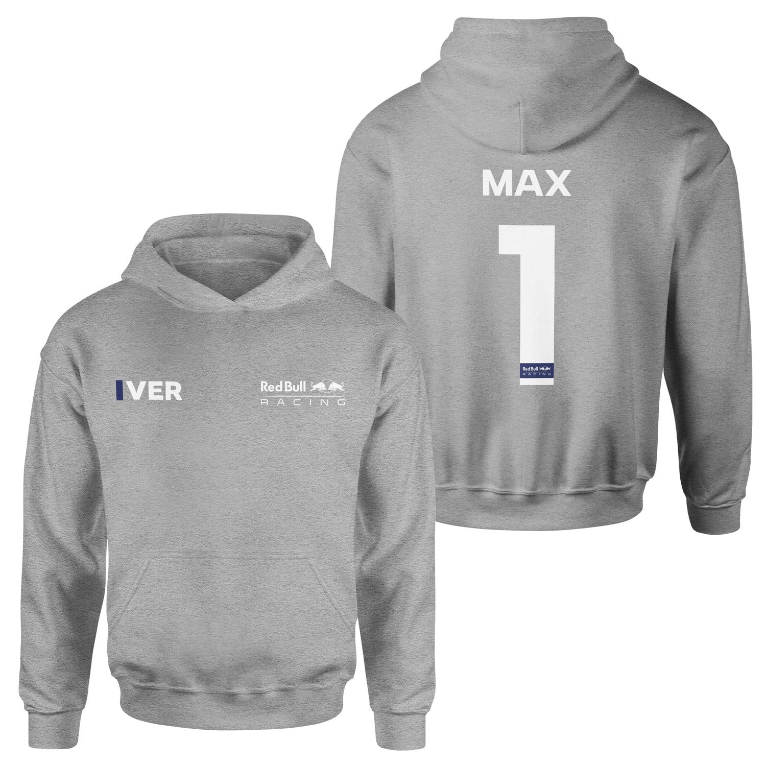 Max Verstappen Red Bull Racing White #1 Hoodie XXL - Gri