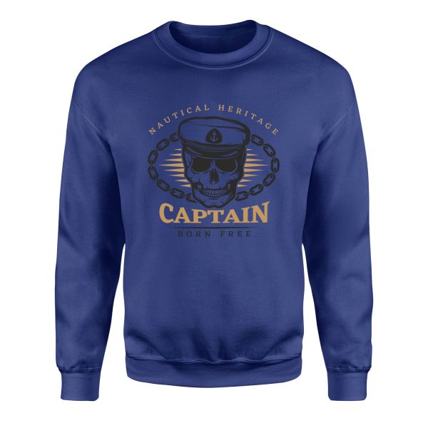 Captain Denizci Sweatshirt M - İndigo Mavisi