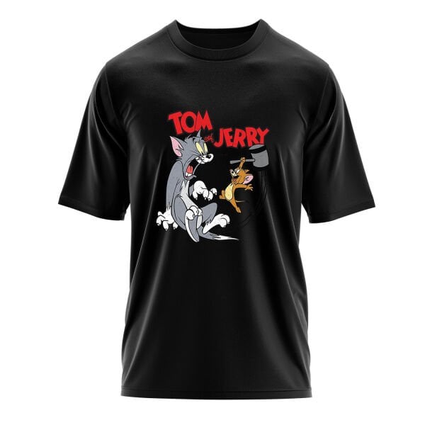 Tom And Jerry Grunge Oversize Tişört